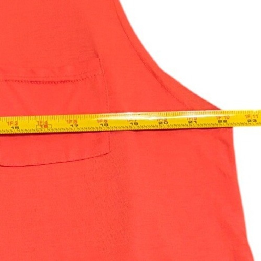 Jordann V-Neck Pocket Tank Top Coral Orange Sleeveless Shirt Womens 2XL - Picture 6 of 8